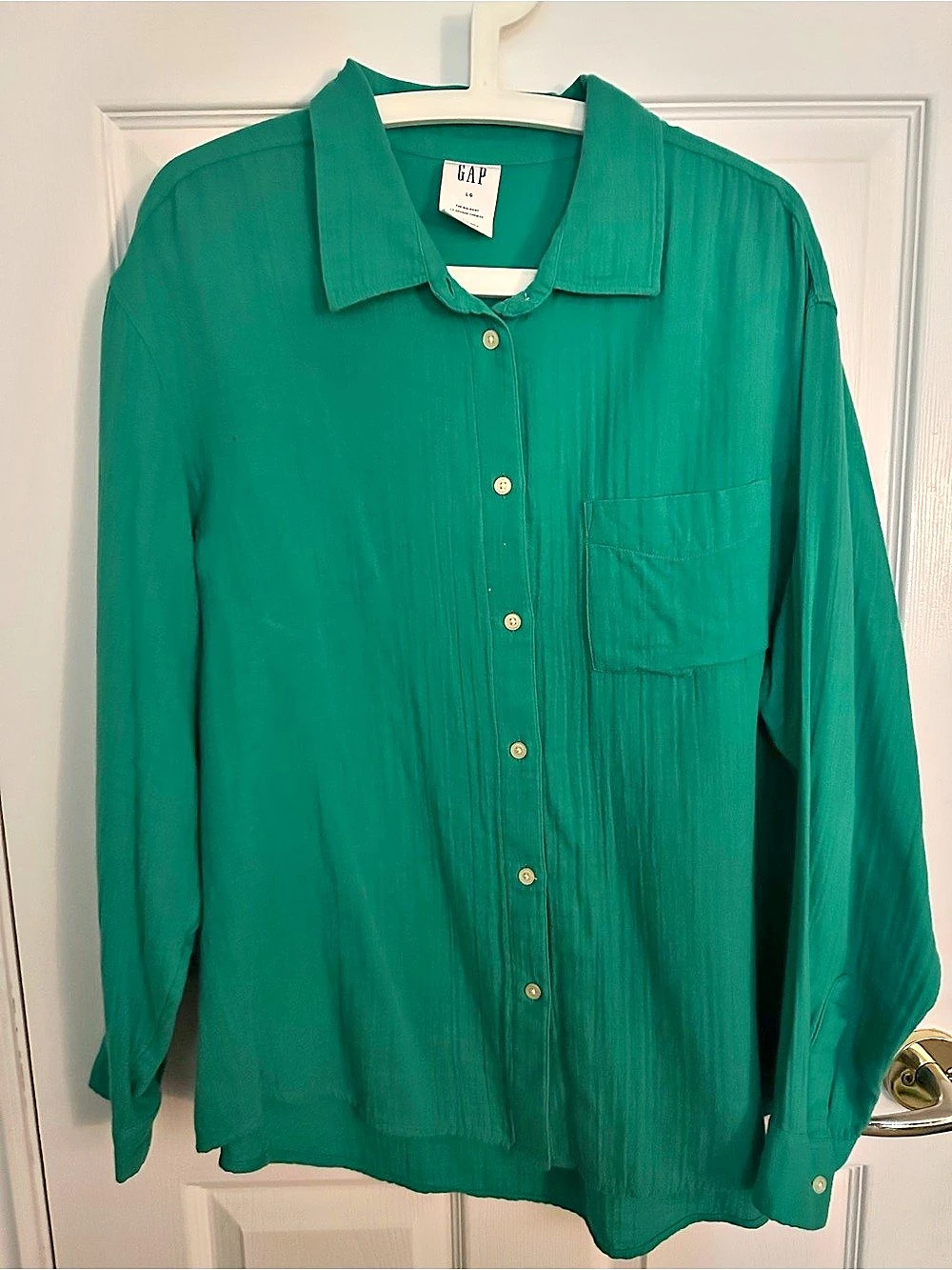 GAP The Big Shirt Green Button Down Shirt